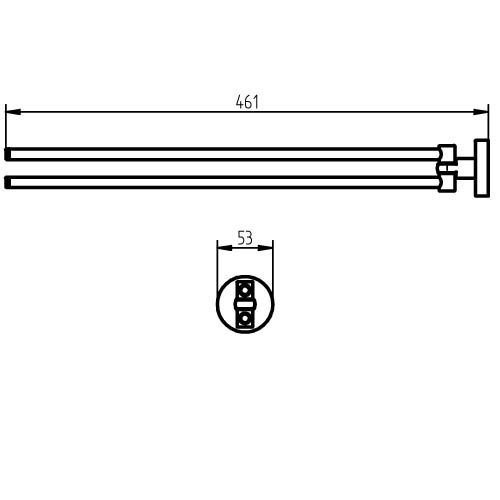 Держатель для полотенец поворотный рожковый двойной HACEKA Kosmos TEC сатин металл 1125181