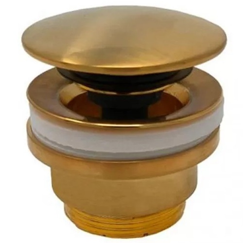 Донный клапан Click-Clack для раковины PAFFONI 63.5мм с переливом металл 1 1/4" матовый золотой ZSCA050HGSP