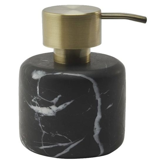 Дозатор для жидкого мыла AQUANOVA Nero настольный на 50мл округлый из камня черный NERDIS-09