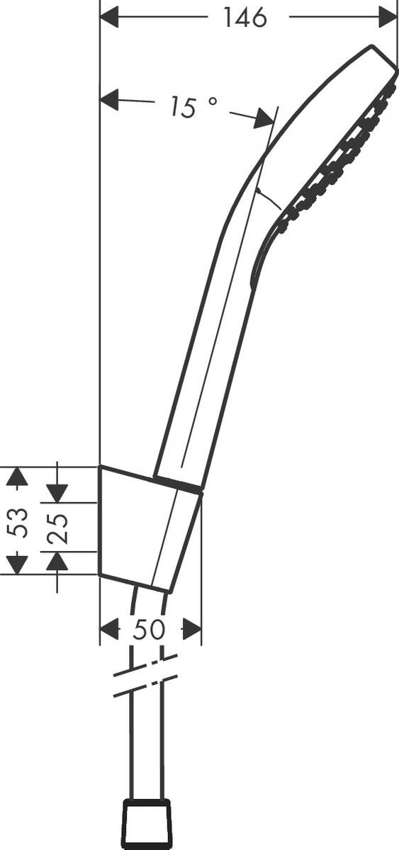 Душовий комплект HANSGROHE CROMA SELECT E із шлангом 1250мм ручною лійкой 110x110мм та тримачем хром 26424400