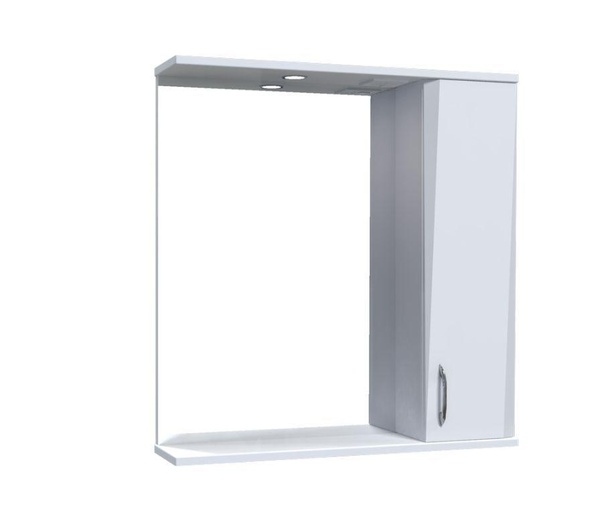 Шкафчик подвесной с зеркалом в ванную AQUARIUS Zhako 70x70x17см c подсветкой с полочкой белый AQ-U1112384154