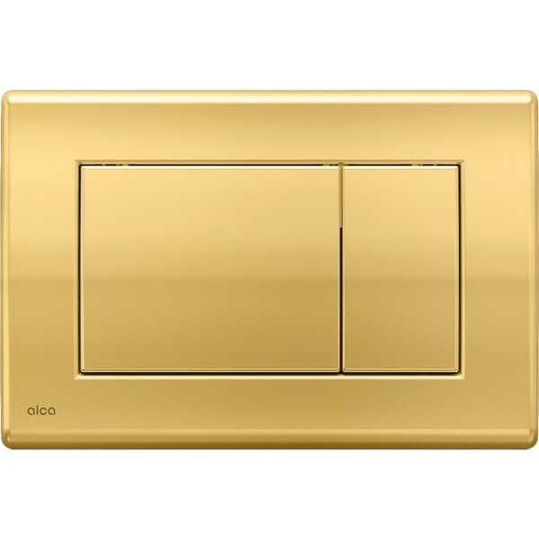 Кнопка слива для инсталляции ALCAPLAST пластиковая двойная глянцевая золотая M275