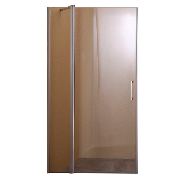 Двері для душової ніші BRAVO PASLENKA скляні універсальні розпашні двосекційні 185x110см прозорі 6мм профіль хром 000019810