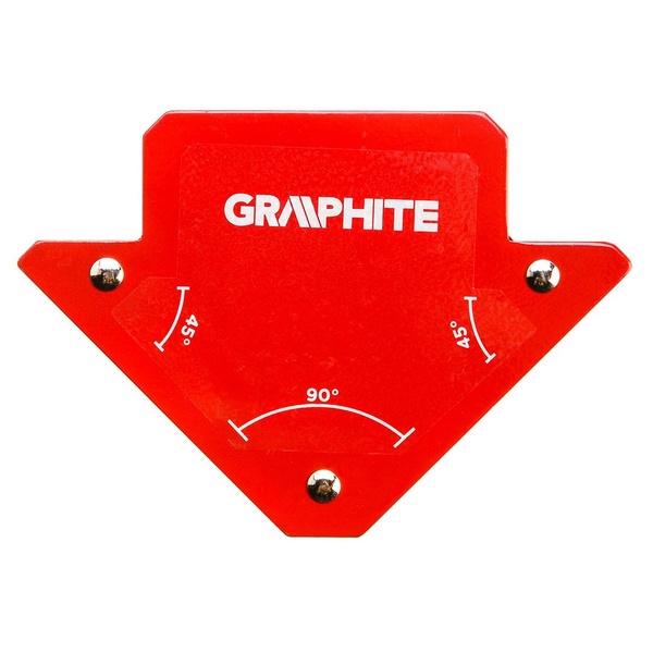 Угольник сварочный GRAPHITE 56H901 магнитный 82x120x13мм макс.грузоподъемность 11.4кг угол 45/90°