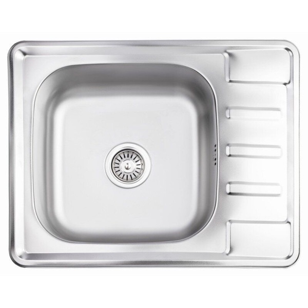 Кухонна мийка металева прямокутна LIDZ 630мм x 505мм матова 0,8мм із сифоном LIDZ6350SAT8