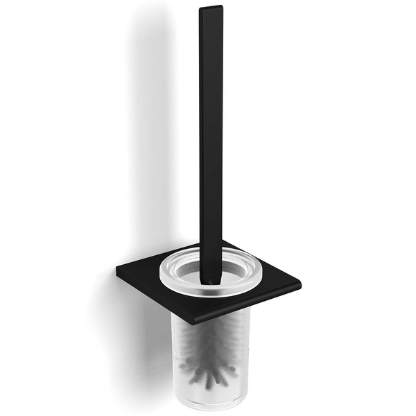 Ершик для унитаза настенный LANGBERGER Slim прямоугольный стеклянный черный 2138025A-BP
