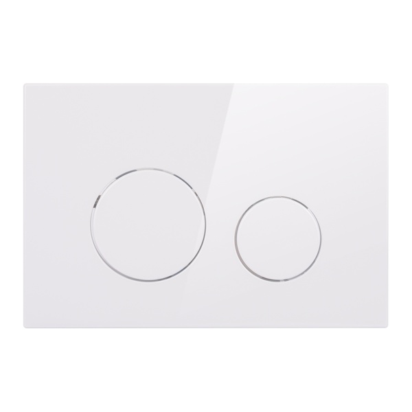 Кнопка зливу для інсталяції Q-TAP Nest пластикова подвійна глянцева біла QT0111M11110W