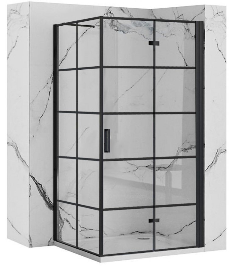 Стенка стеклянная для душа с держателем 190x90см REA MOLIER стекло прозрачное 6мм REA-K8531