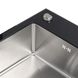 Мийка для кухні із нержавіючої сталі прямокутна PLATINUM Germece Handmade BLACK GLAS 600x510x200мм глянцева 1мм чорна без сифону PLS-A28503 5 з 5