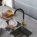 Змішувач для кухні із краном для фільтрованої води FRAP чорний латунь F4396-3 8 з 8