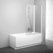 Шторка скляна для ванної дві секції розпашна 150x99см RAVAK CHROME CVS2-100 R скло прозоре 6мм профіль білий 7QRA0100Z1 3 з 3