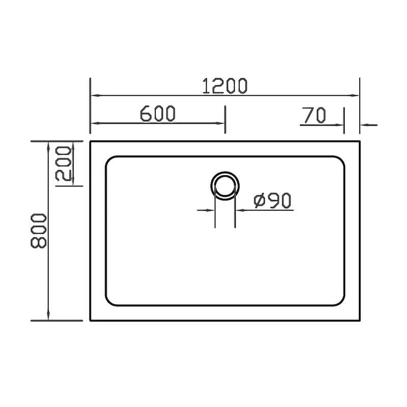 Піддон для душової кабіни EGER SMC 599-1280S 120x80x3.5см прямокутний композитний без сифону білий