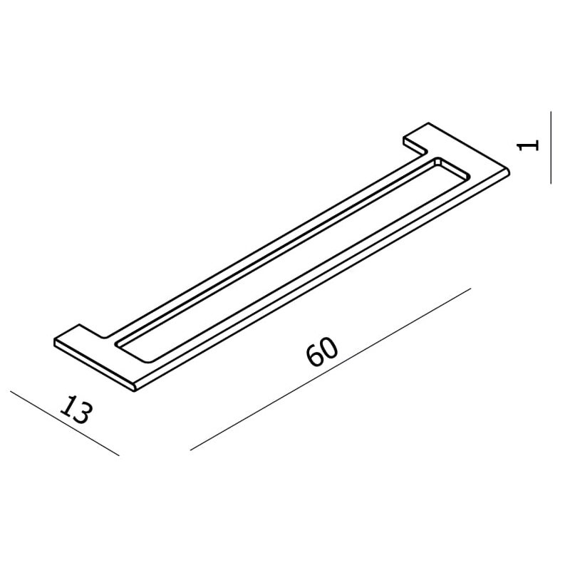 Тримач для рушників подвійний VOLLE FIESTA 15-77-380 600мм прямокутний металевий хром