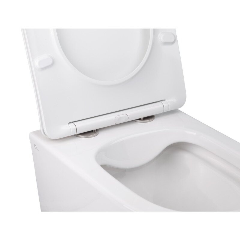 Унитаз подвесной для инсталляции безободковый белый Q-TAP Swan с сиденьем с микролифтом QT16335178W