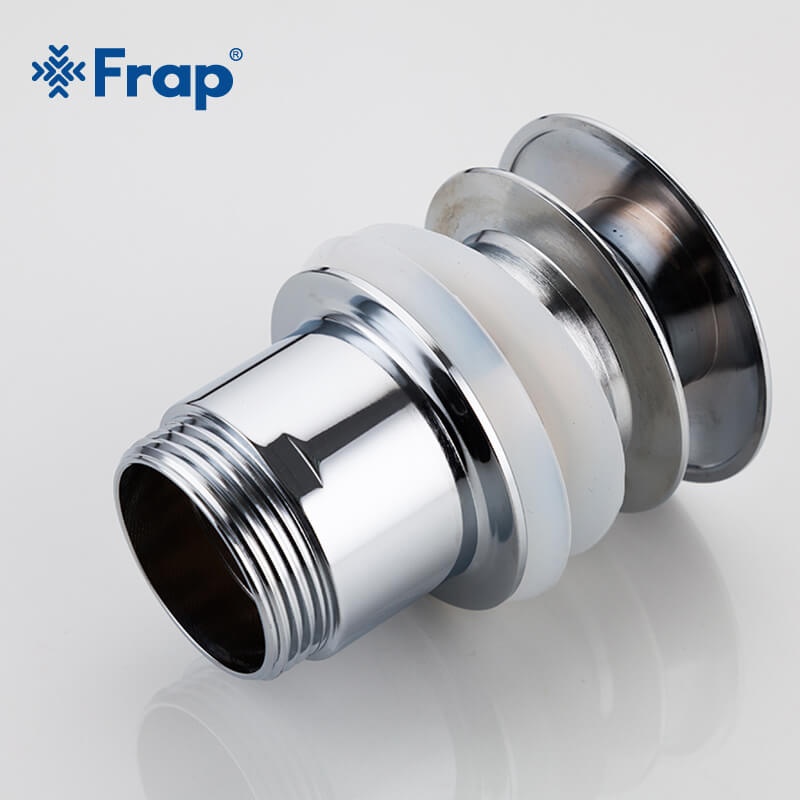 Донний клапан натискний для раковини FRAP із переливом латунь 1 1/4" глянцевий хром F60