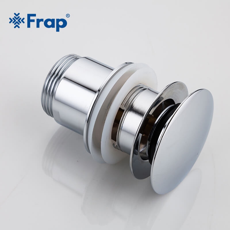 Донний клапан натискний для раковини FRAP із переливом латунь 1 1/4" глянцевий хром F60