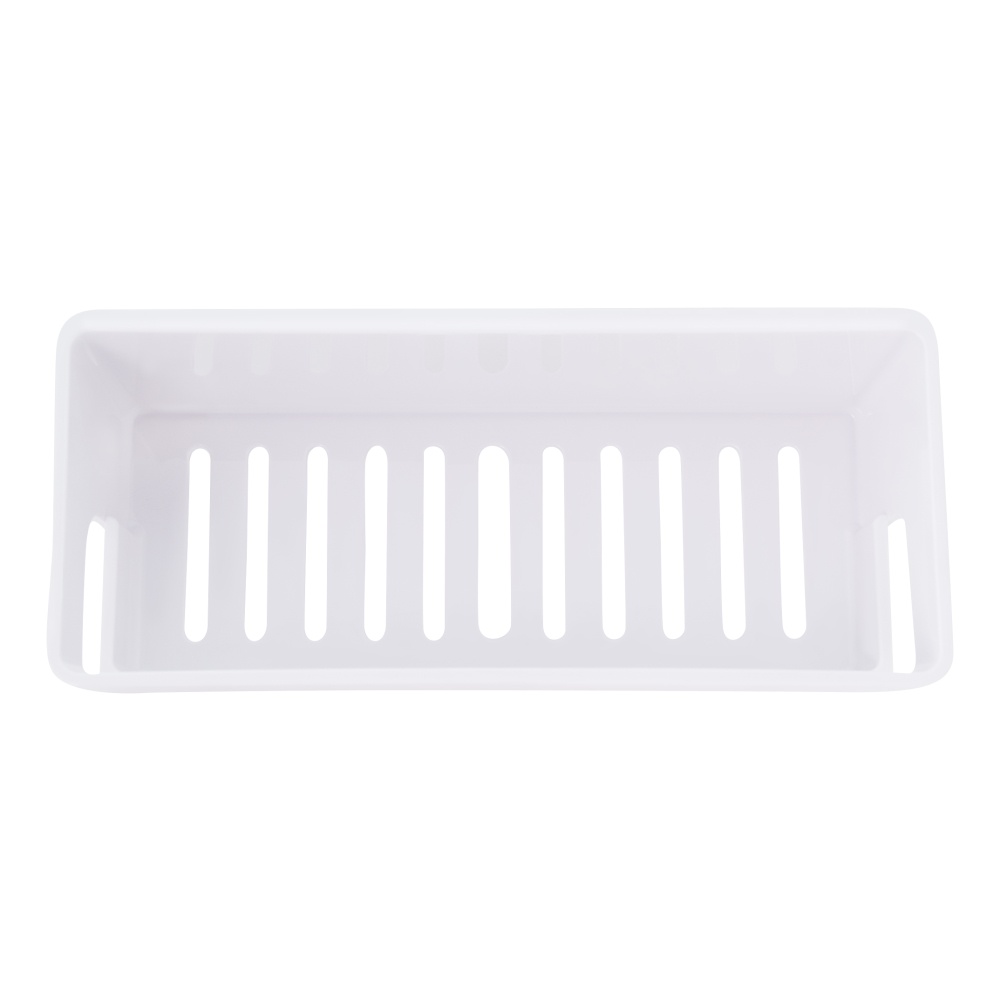Полиця настінна пластикова для ванної Q-TAP біла пряма QTPL02