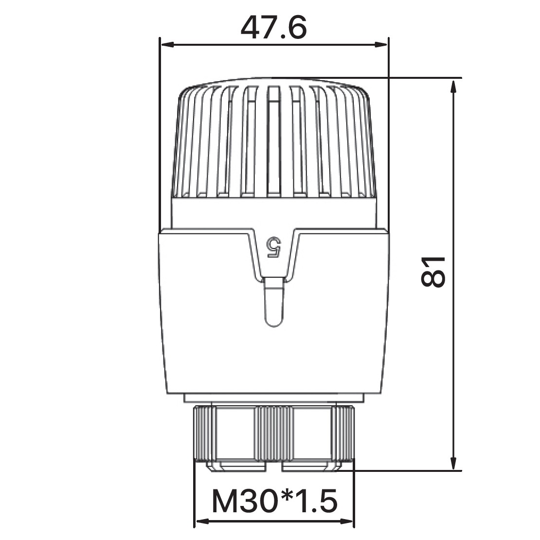 Термоголовка для радіатора EUROPRODUCT EP.0801 М30х1,5 EP6011