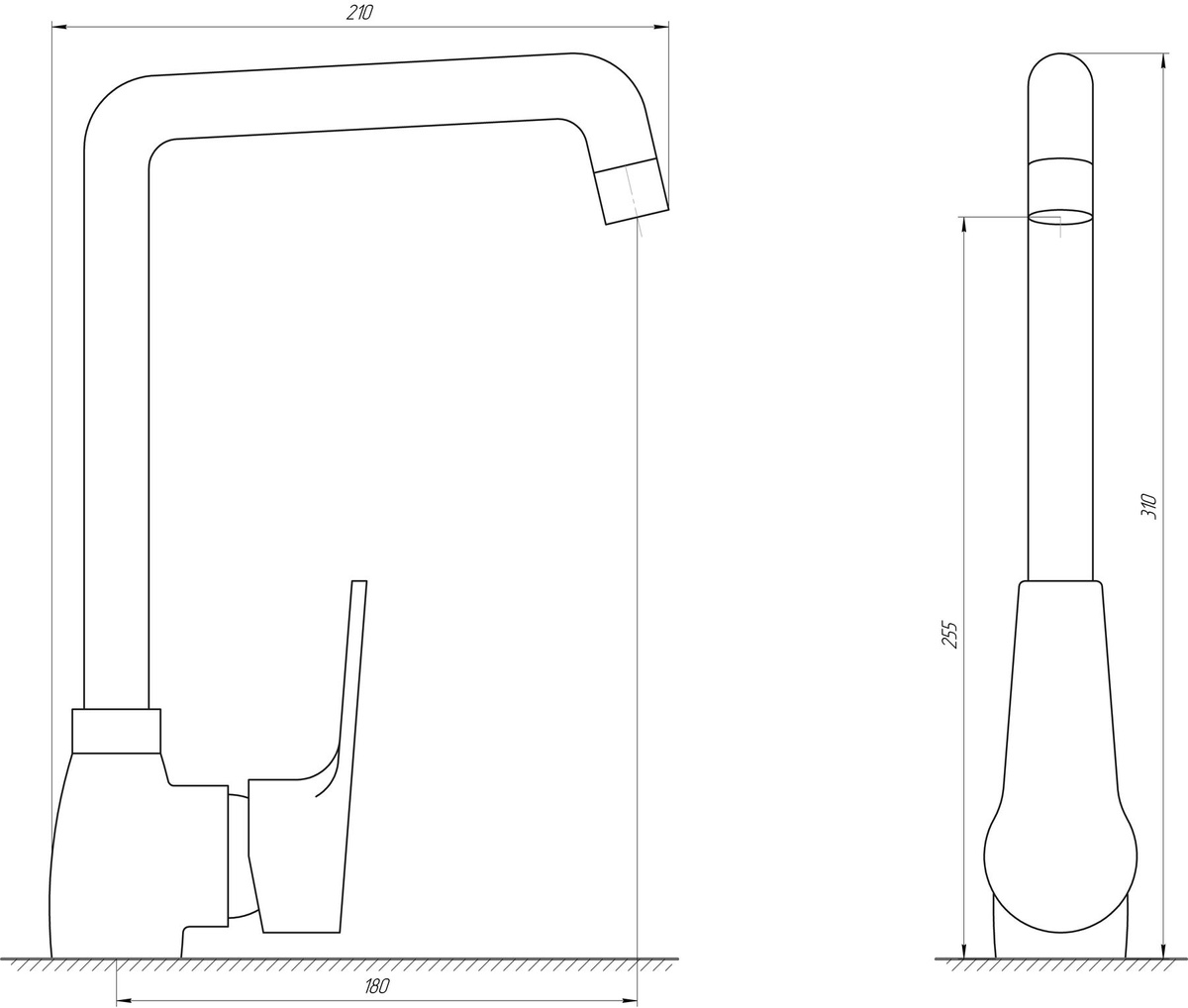 Змішувач кухонний однозахватний DOMINO BLITZ DBC-203 TS BRONZE бронзовий силумін 000012247