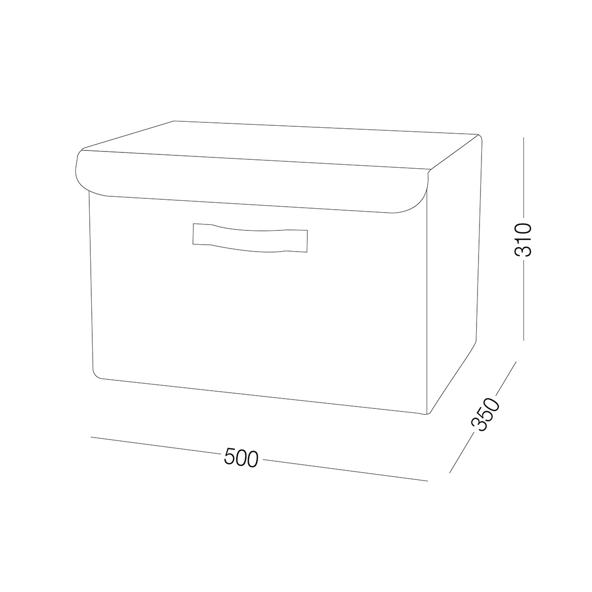 Ящик для зберігання з кришкою MVM тканинний сірий 310x350x500 TH-07 XL GRAY