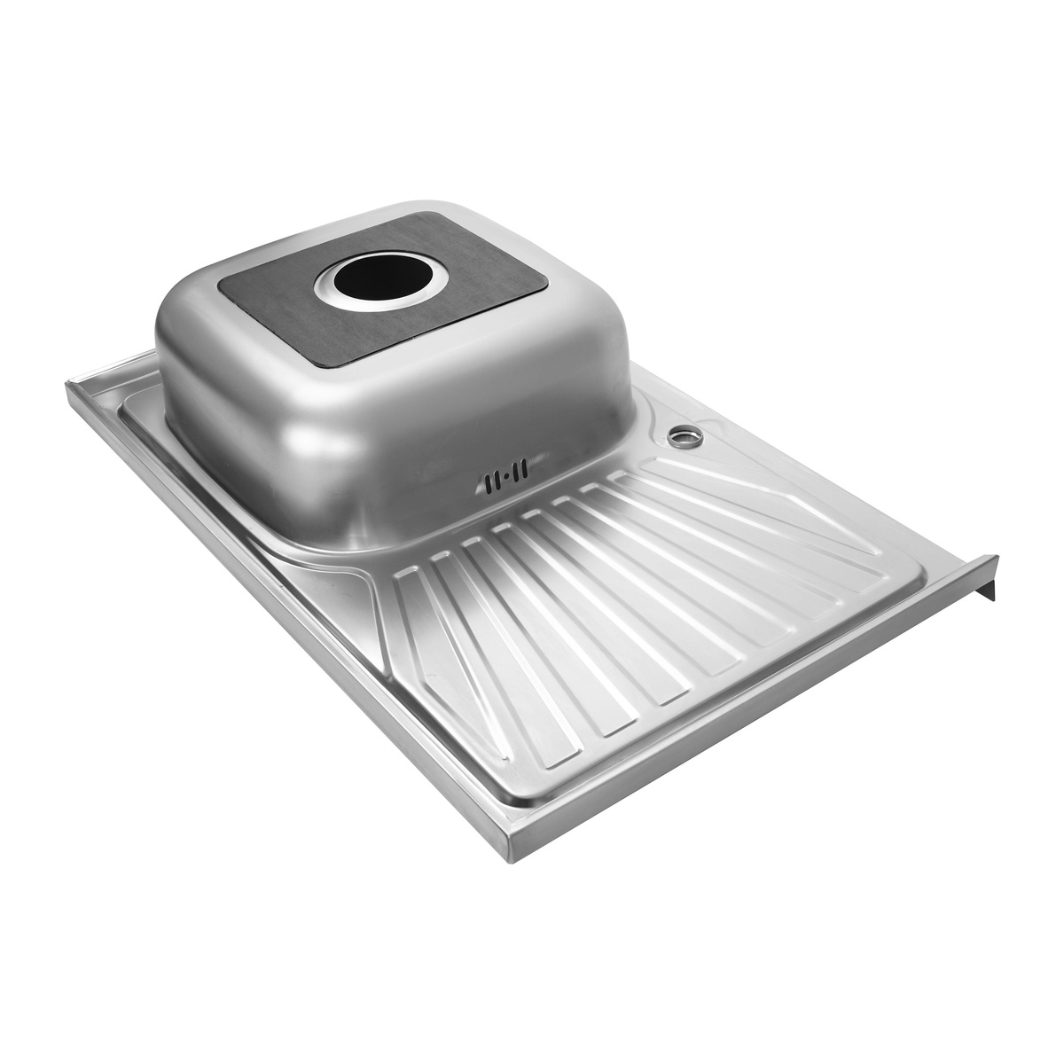 Мийка для кухні із нержавіючої сталі прямокутна накладна PLATINUM 8050 R САТИН 800x500x160мм матова 0.7мм із сифоном PLS-A563