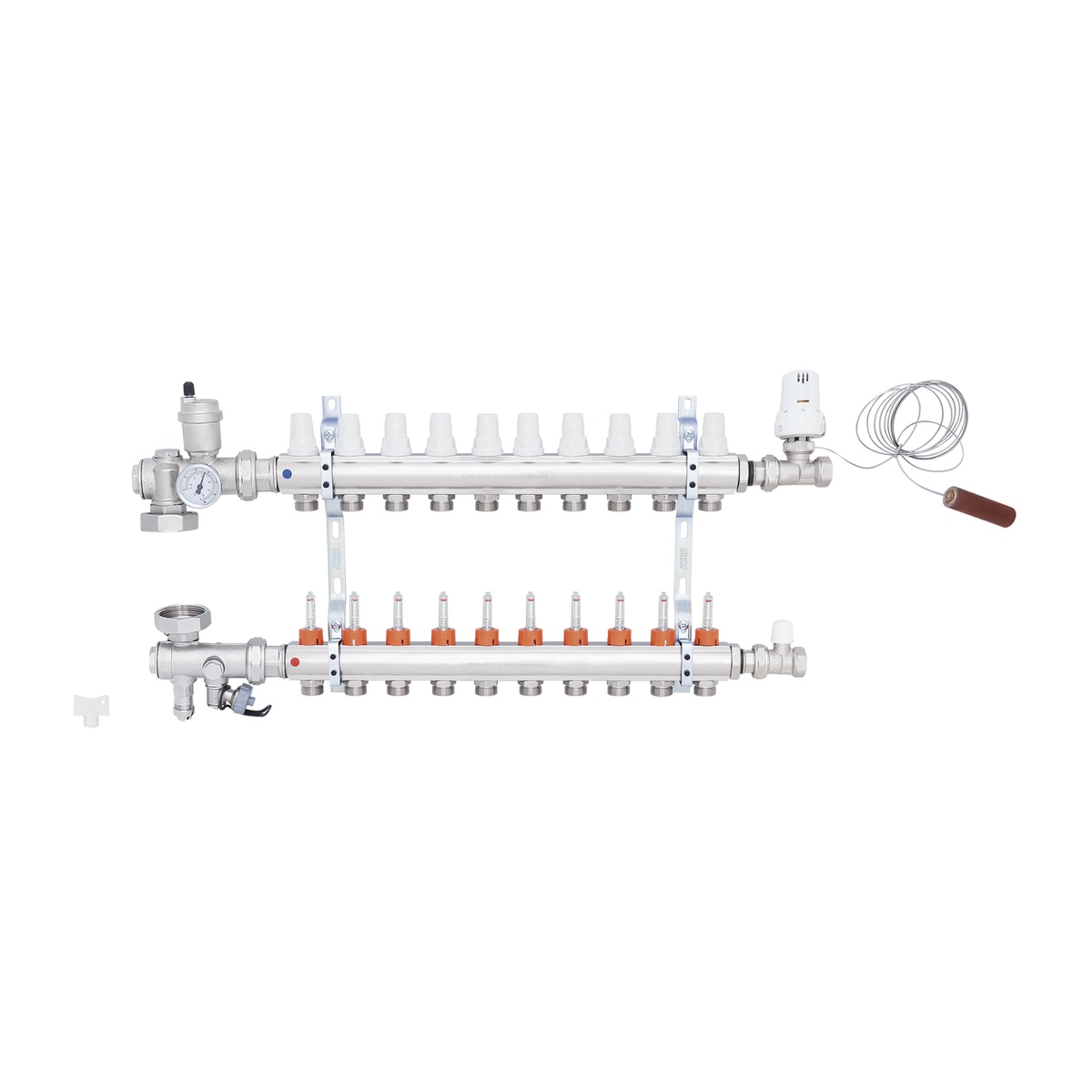 Коллектор для теплого пола ICMA 10 контуров с расходомерами 3/4"/3/4" A3K013 A3K013APM06