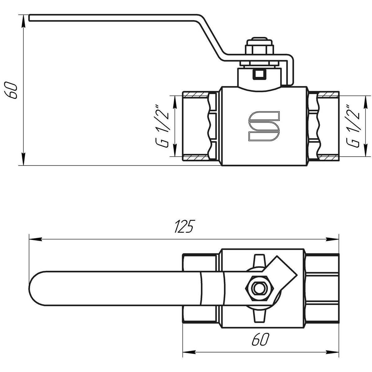 Кран шаровой SELBA SL1506 1/2" вн-вн PN40бар 000009620