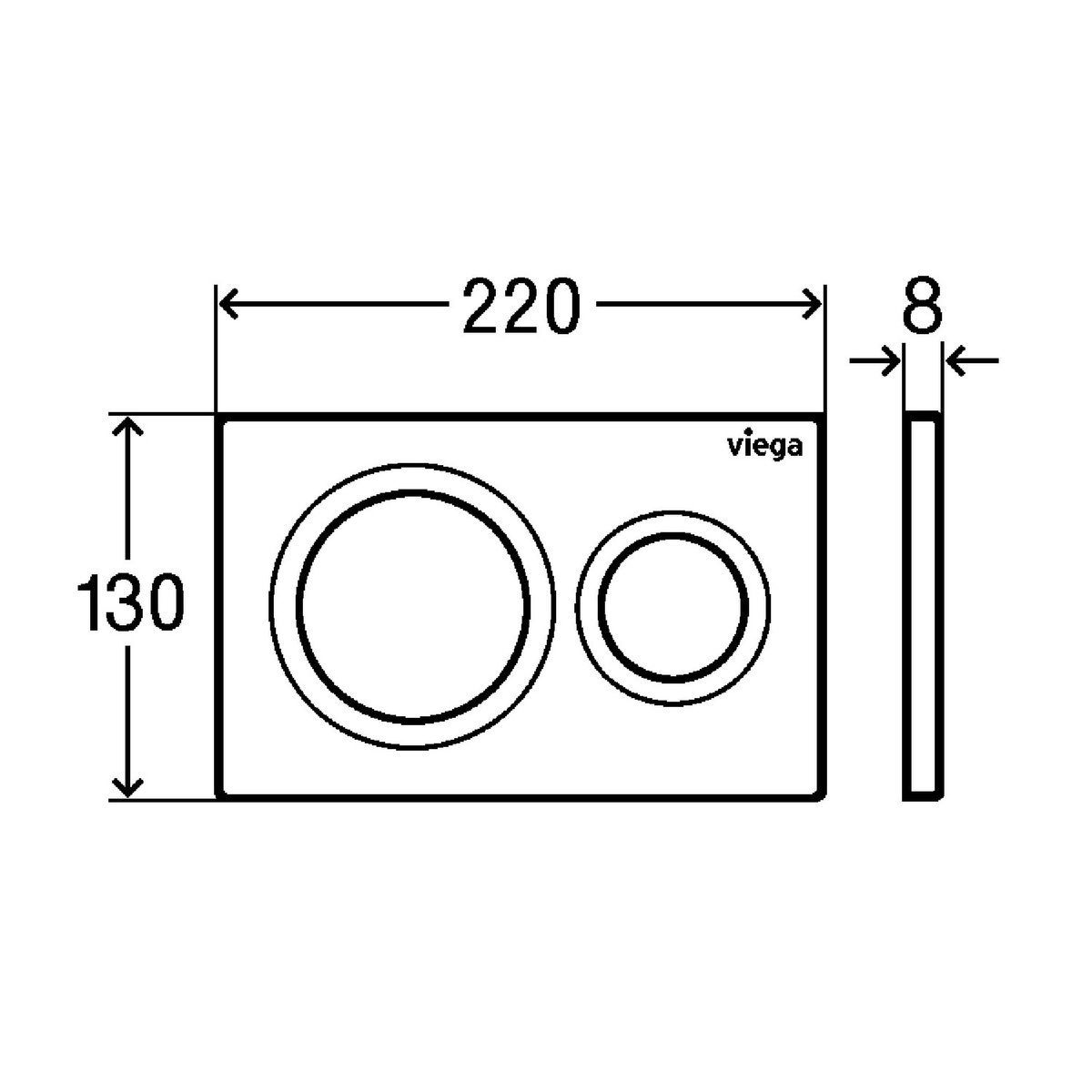 Кнопка зливу для інсталяції VIEGA Prevista Visign for Style 20 пластик подвійна матована хром 773786