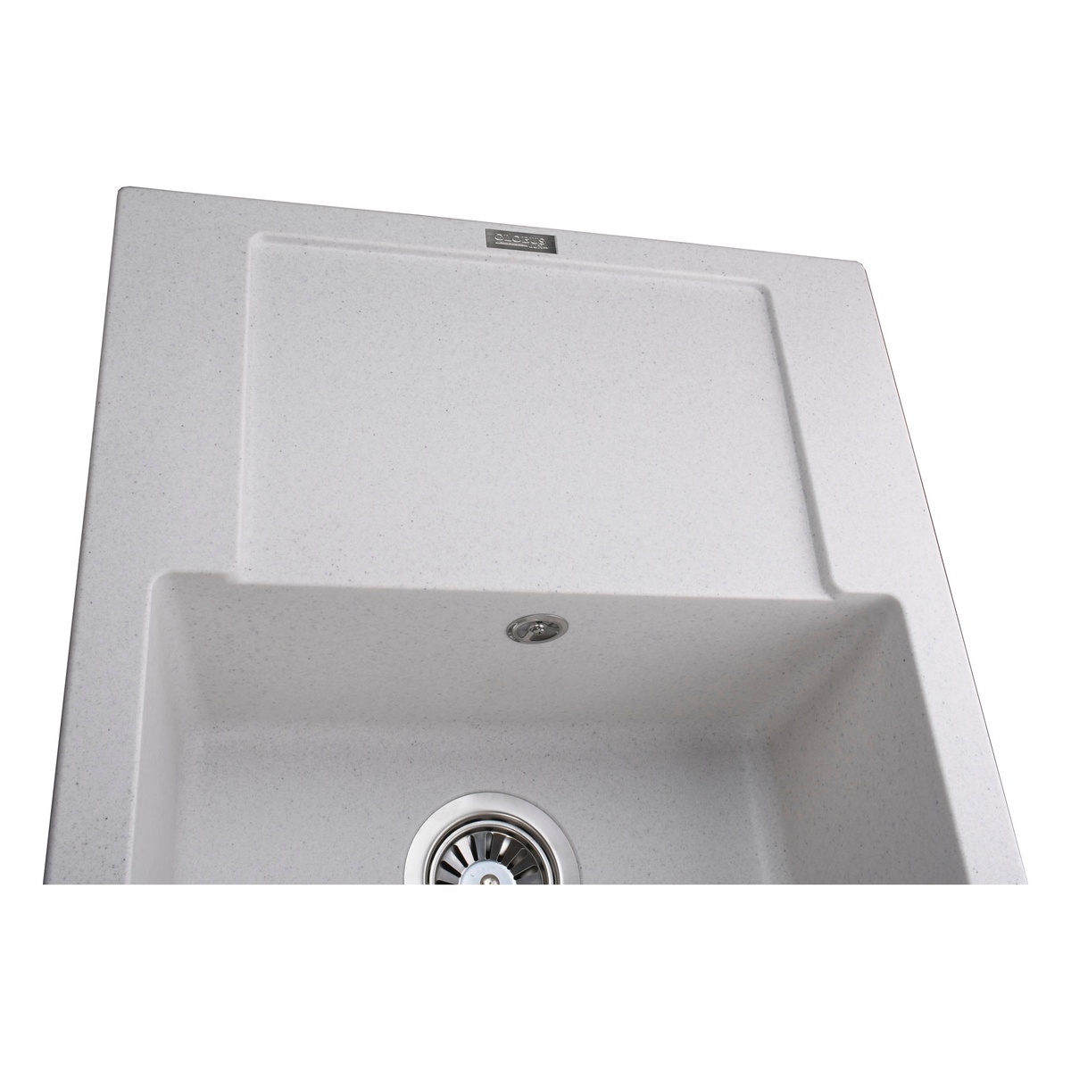 Кухонна мийка зі штучного каміння прямокутна GLOBUS LUX MALABI 500мм x 780мм білий без сифону 000022409