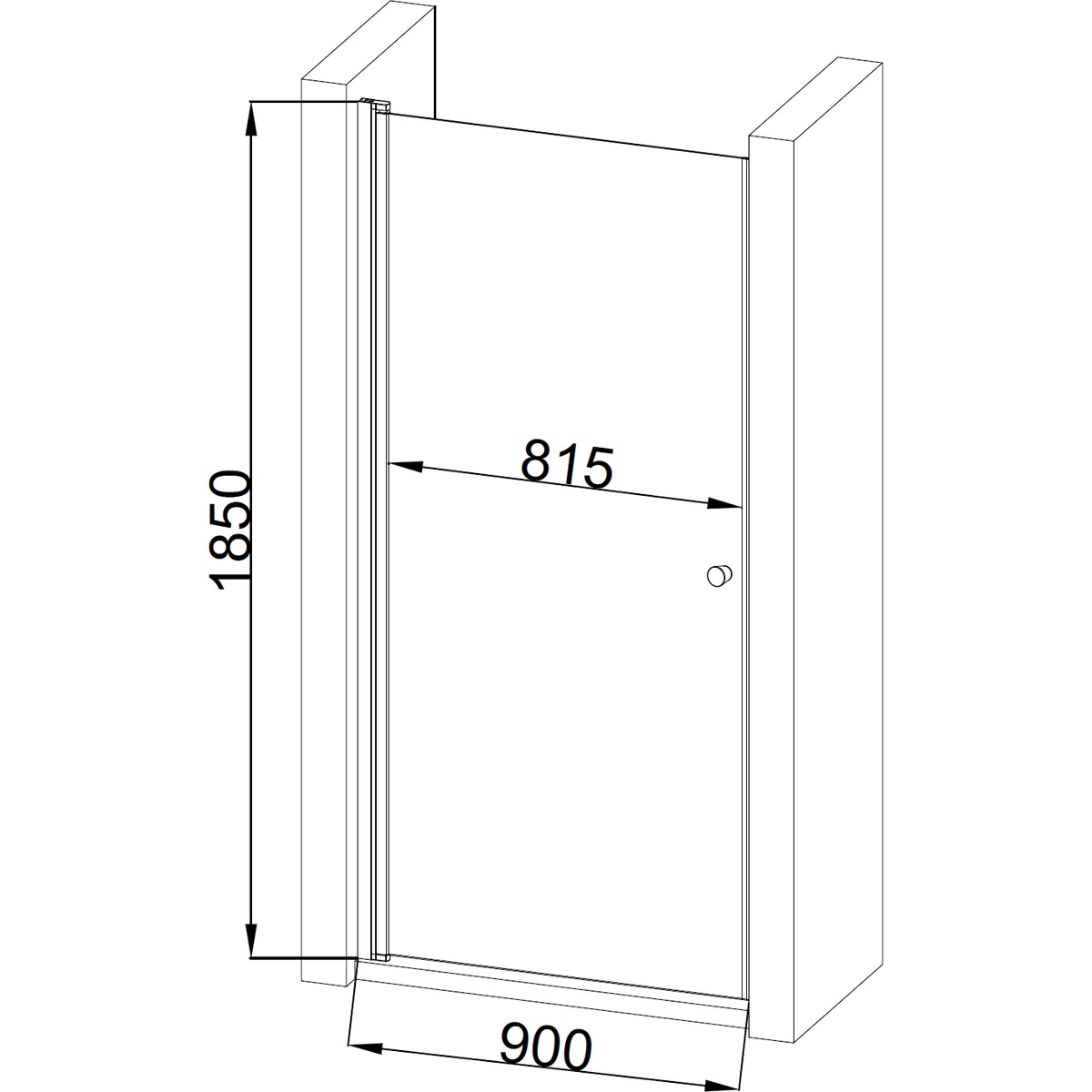 Двері для душової ніші BRAVO PROSNA скляні універсальні розпашні 185x90см прозорі 6мм профіль хром 000019807