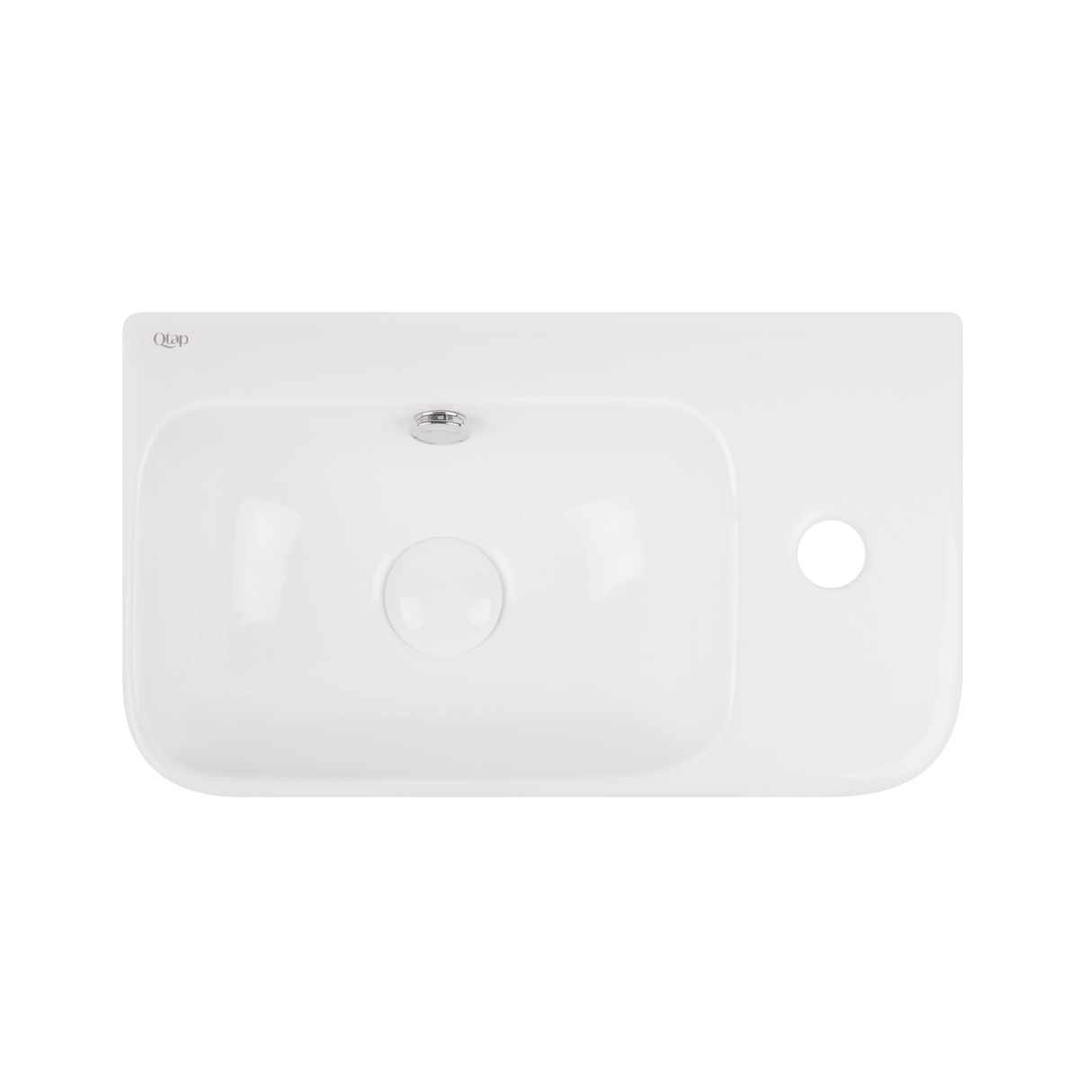 Умивальник підвісний для ванної 450мм x 260мм Q-TAP Tern білий прямокутна QT17115117RW