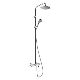 Душевая система с термостатом HANSGROHE Vernis Blend EcoSmart с верхним душем и изливом латунь хром 26079000