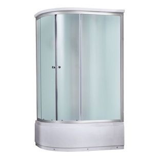 Гидромассажный бокс Q-TAP c поддоном правосторонний SBM 80x120x219см матовый витраж 4мм профиль сатин QTSBM120802RSAT