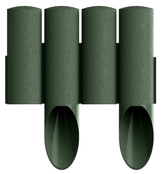 Газонна огорожа CELLFAST 4 STANDARD, 10 секцій по 235 мм, 2.3м, зелений 34-042