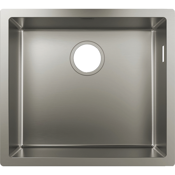 Мийка для кухні із нержавіючої сталі прямокутна врізна під стільницю HANSGROHE S719-U450 500x450x190мм матова 1мм без сифону 43426800