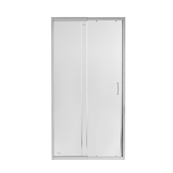 Двері скляні для душової ніші універсальні розсувні двосекційні Q-TAP Taurus 185x100см прозоре скло 6мм профіль хром TAUCRM2091C6