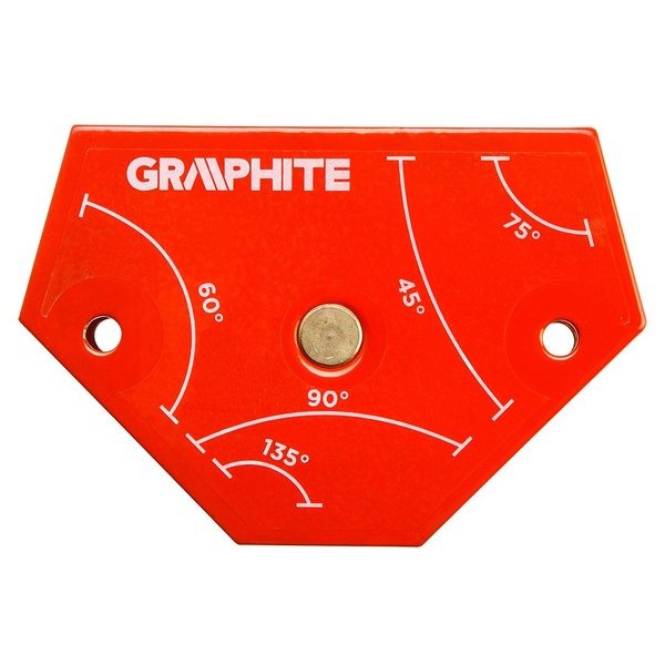 Угольник сварочный GRAPHITE 56H904 магнитный 64x95x14мм 11.4кг угол 45/60/75/90/135°