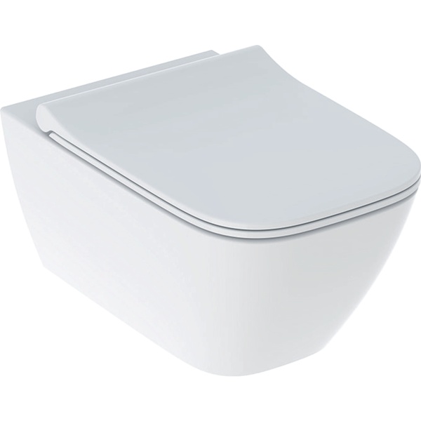 Унитаз подвесной безободковый белый GEBERIT Smyle Square с сиденьем с микролифтом 500.685.01.1