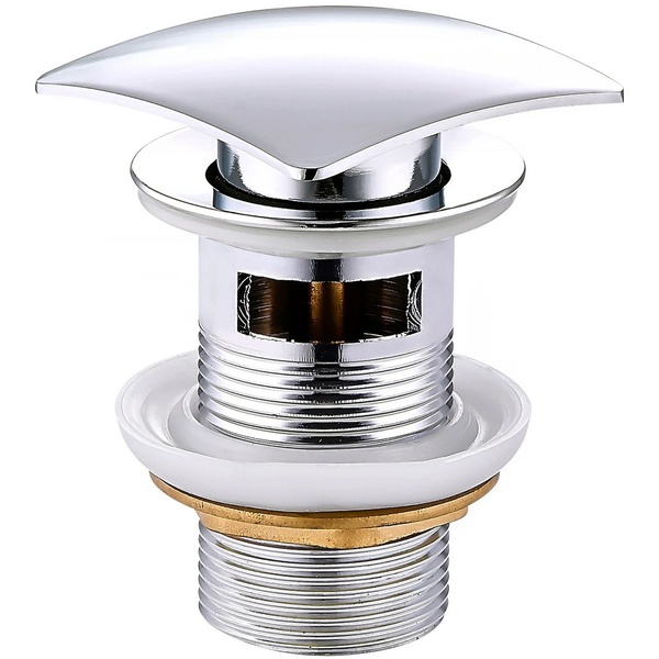 Донний клапан натискний для раковини MEXEN із переливом латунь прямокутний 1 1/4" глянцевий хром MEX-79926-00