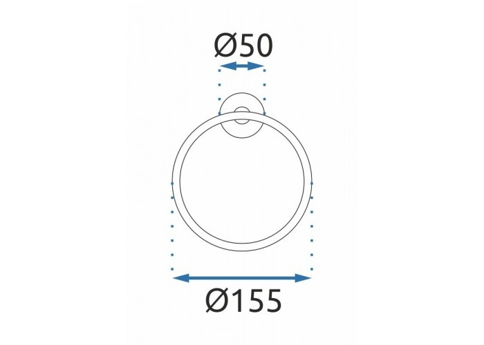 Тримач-кільце для рушників REA MIST 05 CHROM REA-80027 155мм округлий металевий хром