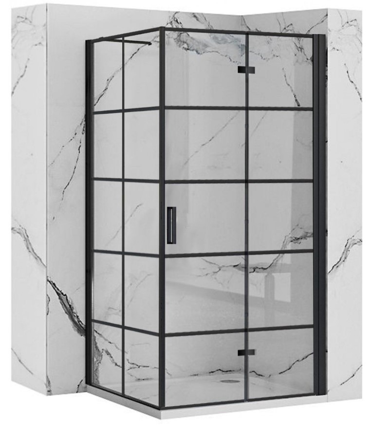 Стенка стеклянная для душа с держателем 190x80см REA MOLIER стекло прозрачное 6мм REA-K8412
