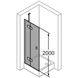 Двері скляні для душової ніші розпашні двосекційні HUPPE SolvaPro 200x100см прозоре скло 8мм профіль хром 7T0313.092.322 2 з 9