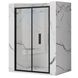 Двері скляні для душової ніші універсальні складні двосекційні REA RAPID FOLD 195x90см прозоре скло 6мм профіль чорний REA-K6419 1 з 6