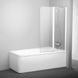 Шторка скляна для ванної дві секції розпашна 150x99см RAVAK 10° CVS2-100 R скло прозоре 6мм профіль білий 7QRA0103Z1 3 з 5
