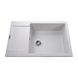 Кухонна мийка зі штучного каміння прямокутна GLOBUS LUX MALABI 500мм x 780мм білий без сифону 000022409 1 з 6