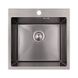 Мийка на кухню сталева квадратна IMPERIAL 500мм x 500мм матова 2.7мм із сифоном врізна під стільницю IMPD5050BLPVDH10 1 з 4