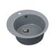 Мийка для кухні гранітна кругла PLATINUM 510 YARA 510x510x180мм без сифону сіра PLS-A24813 3 з 5