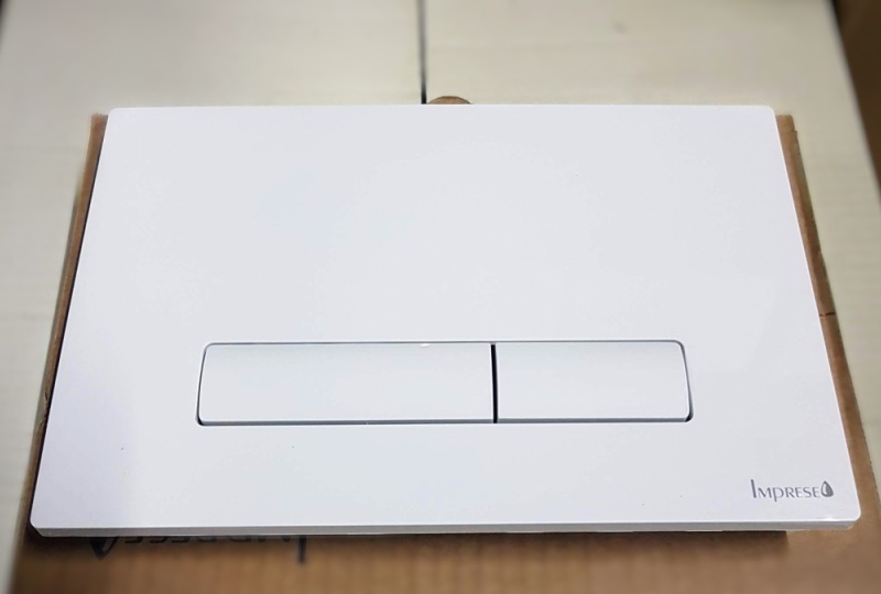 Кнопка слива для инсталляции IMPRESE PANI пластиковая двойная глянцевая белая i9040WOLIpure