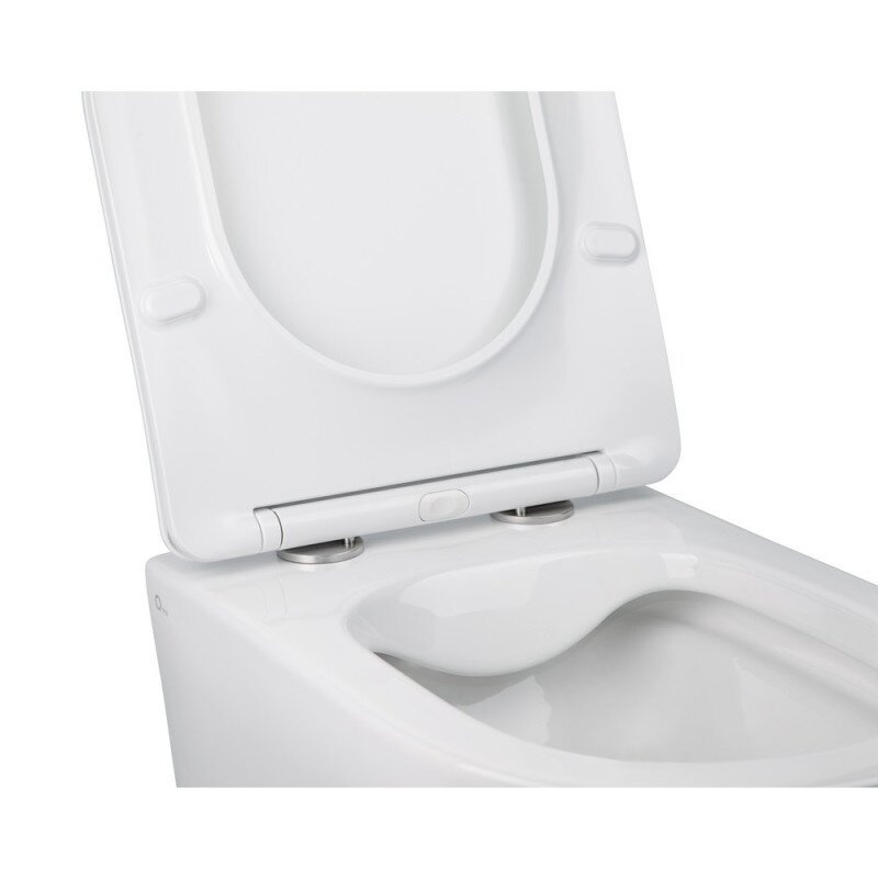 Унітаз підвісний безобідковий білий Q-TAP Jay із сидінням з мікроліфтом QT07335176W