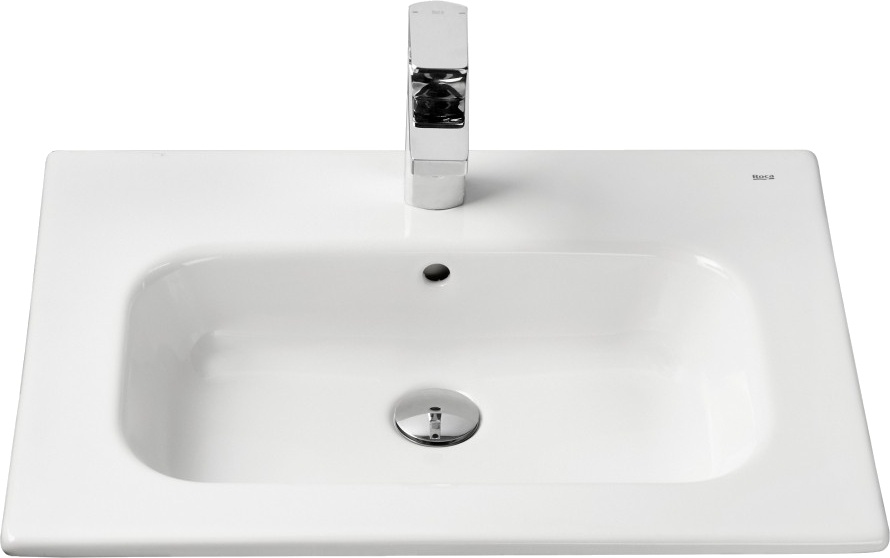 Раковина врезная для ванной на столешницу 605мм x 460мм ROCA VICTORIA белый прямоугольная A32799E000